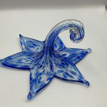 Blue And Silver Glass Flower