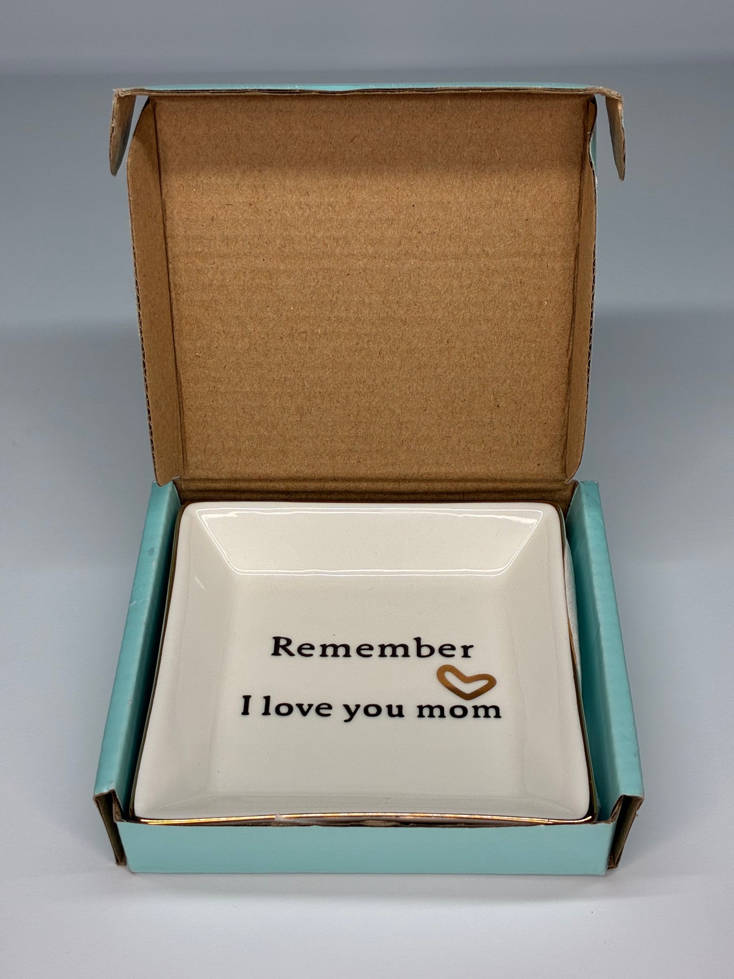 Remember I Love You Mom Ceramic Jewelry Tray Ring Dish Mother's Gift New in Original Box