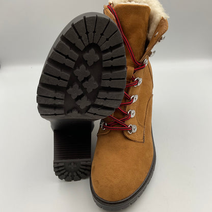 Nine West Brown High Heel Boots With Faux Fur