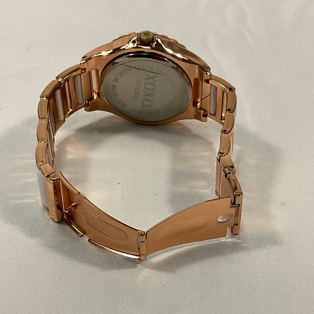 XOXO Two-Tone Rose Gold and White Quartz Women's Watch Excellent Working Condition New Battery