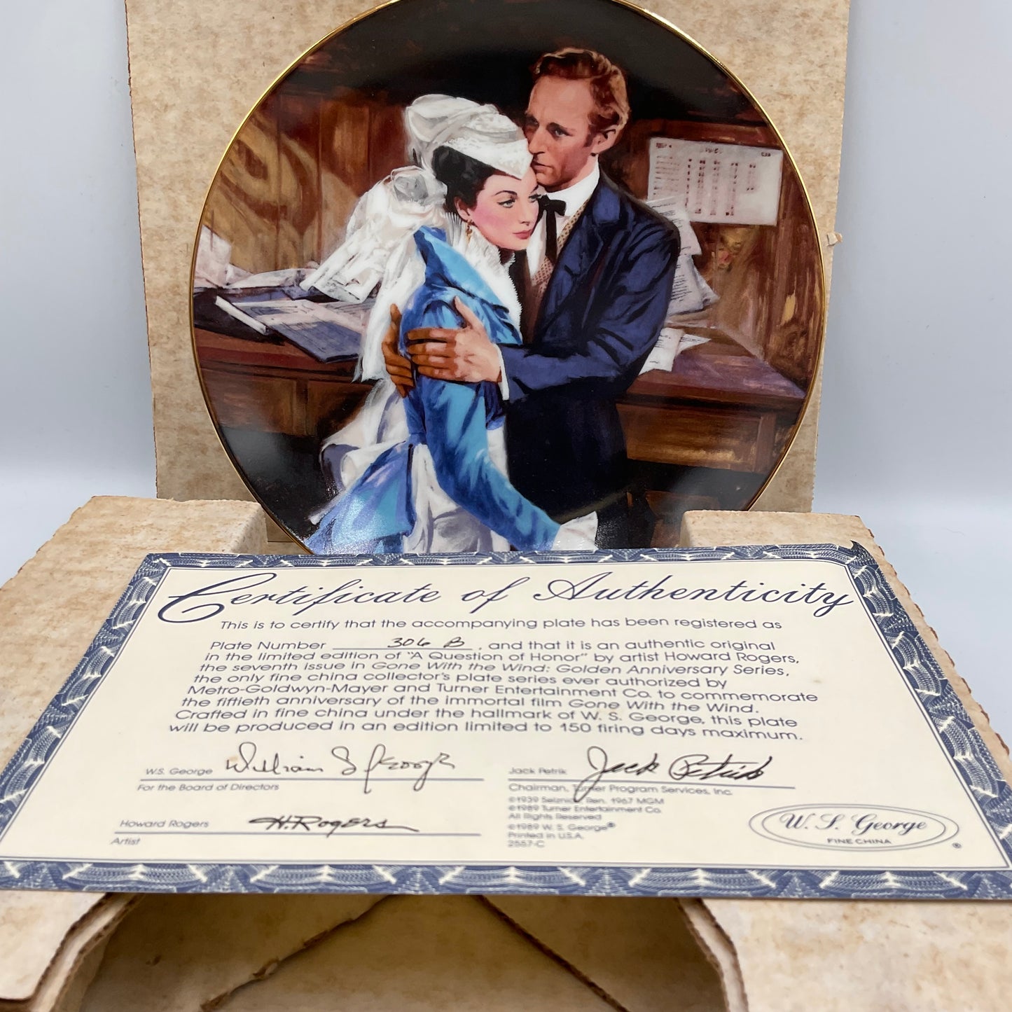 W.L. George Bradford Exchange Limited Edition Question of Honor Vintage 1989 Box COA