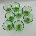 Green Depression Glass Sherbet Cups Set of 8 Unmarked Uranium?