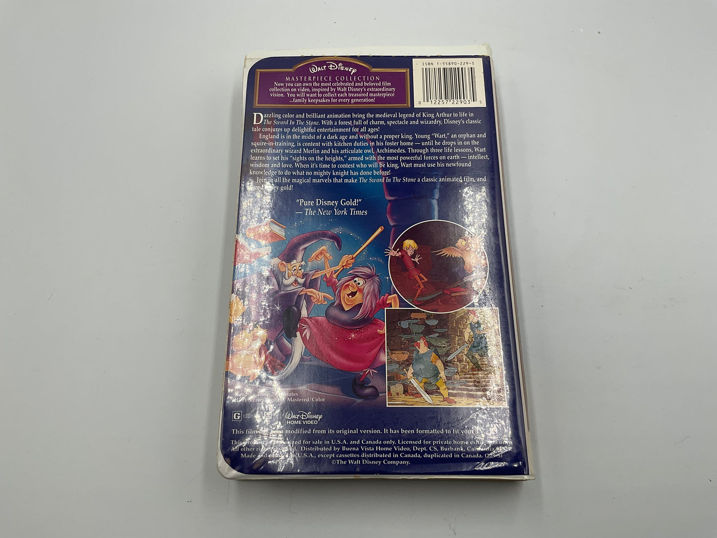 Walt Disney Masterpiece Collection The Sword in the Stone VHS tape Vintage 1998