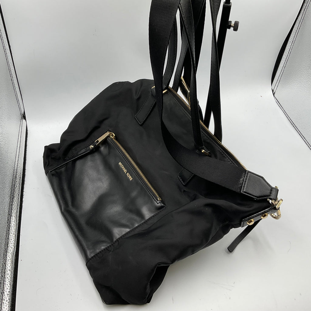 Michael Kors Black Tote Shoulder Bag Gold Hardware