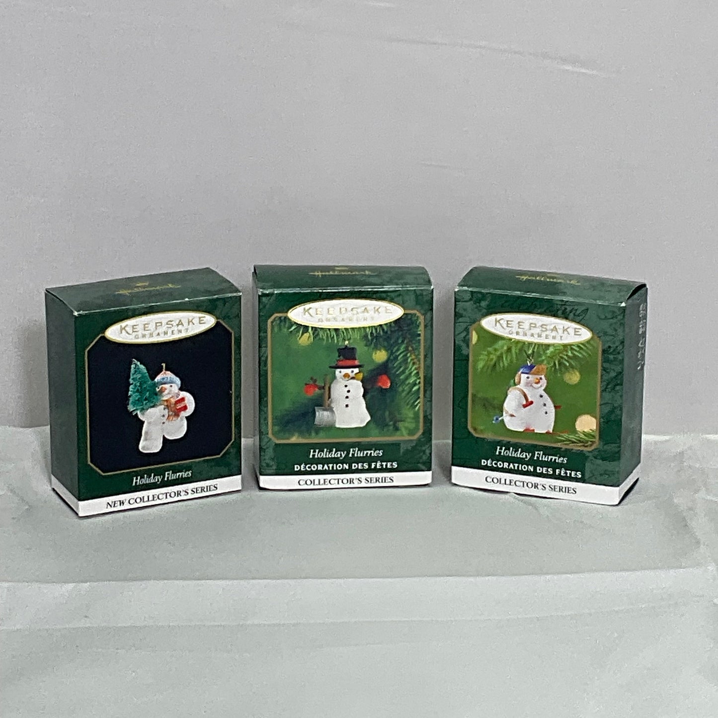 Keepsake Ornament Hallmark "Holiday Flurries" series Complete w/Boxes