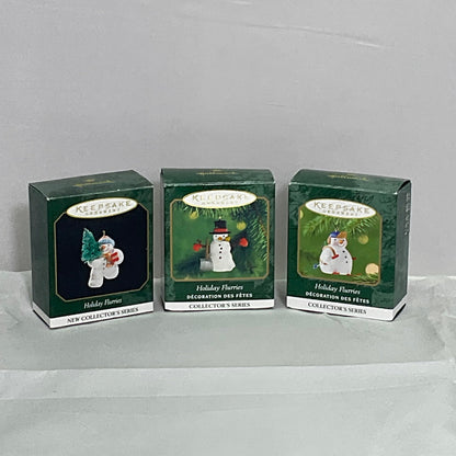 Keepsake Ornament Hallmark "Holiday Flurries" series Complete w/Boxes