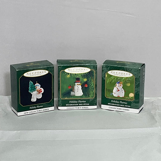 Keepsake Ornament Hallmark "Holiday Flurries" series Complete w/Boxes