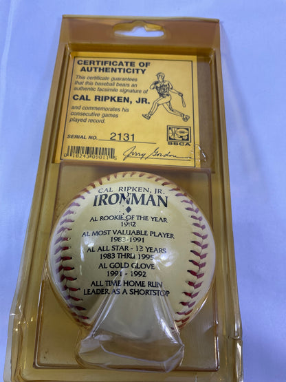 Ironman Cal Ripken Jr Commemorative Baseball with Certificate of Authenticity #2131