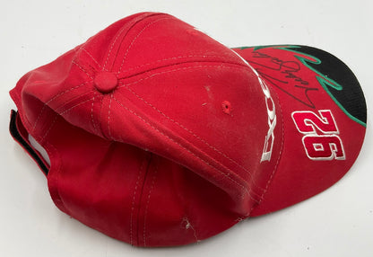2001 Todd Bodine #92 Signed Excedrin Racing NASCAR Driver Red Hat