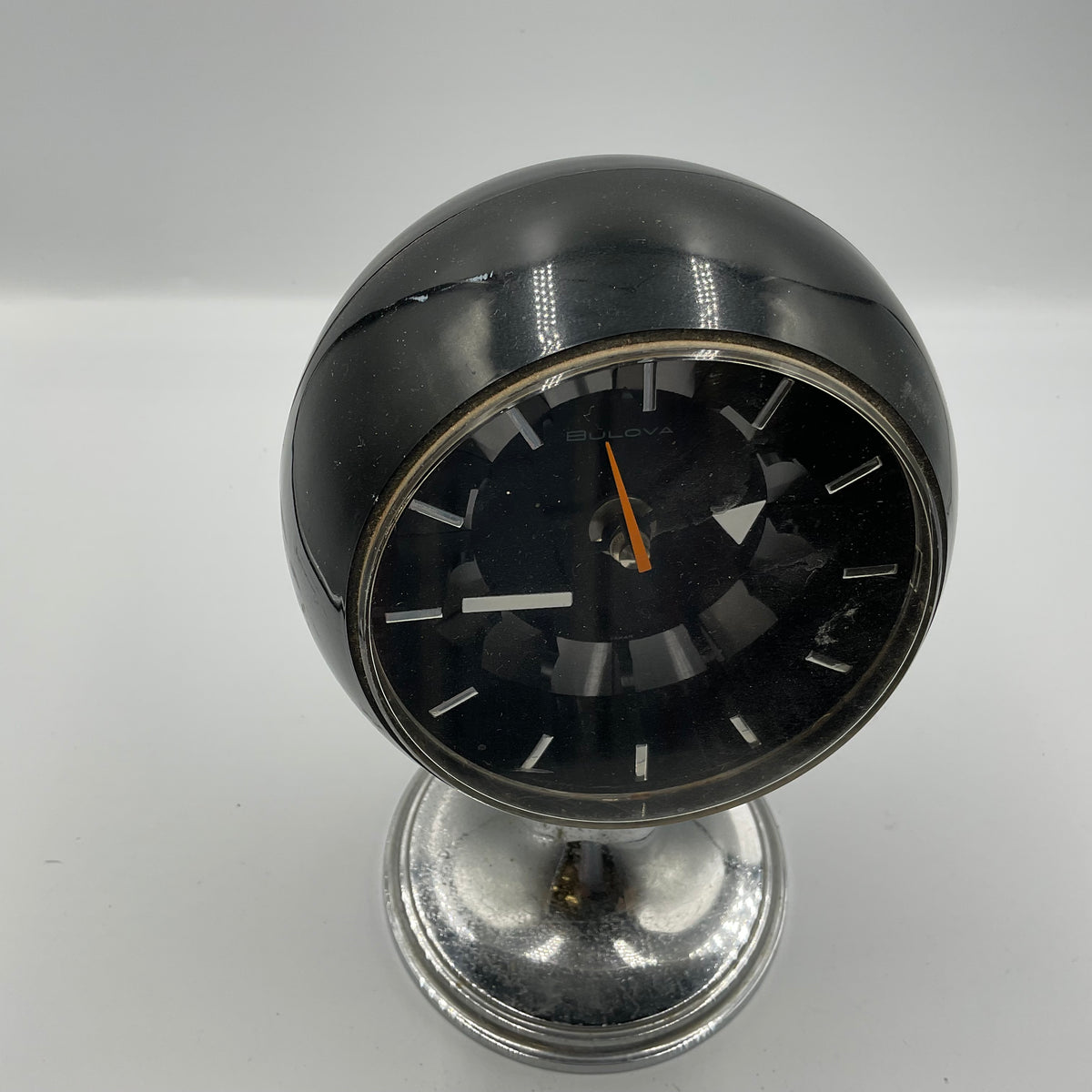 Vintage Bulova 634 Space Age Orb Desk Clock Works