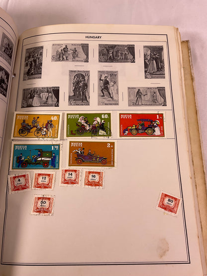 Traveler Stamp Album for International Postage Stamp Collectors Partially Full Incomplete
