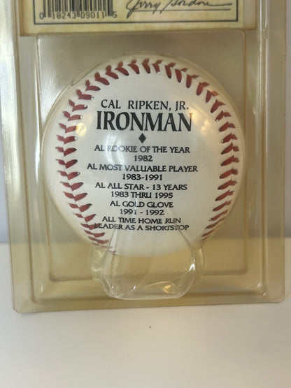 Cal Ripken Jr Ironman Commemorative Baseball with COA Facsimile Auto