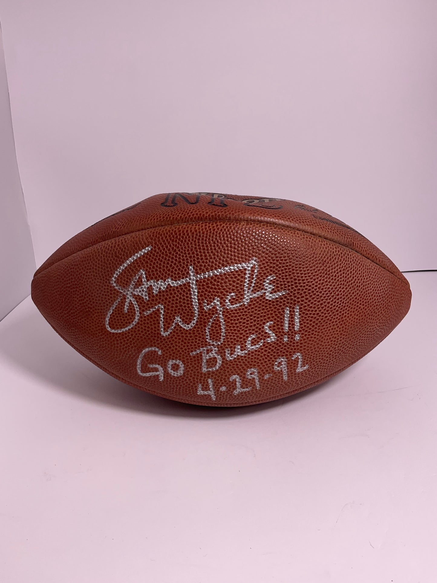 Sam Wyche Bucaneers Signed Football 4-29-1992