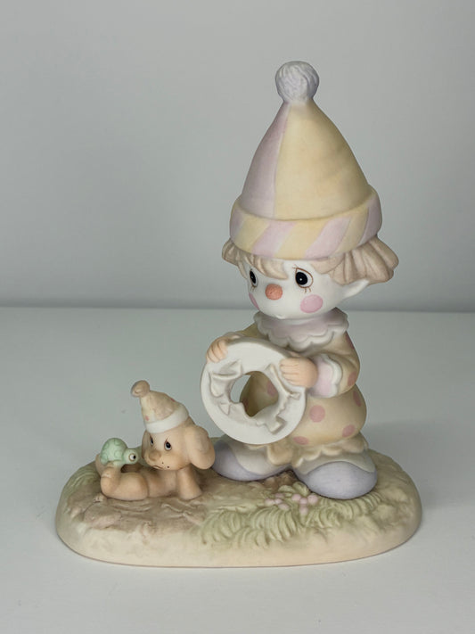 Precious Moments Vintage 1985 The Lord Will Carry You Through Hand Painted Porcelain Collectible Figurine Original Box