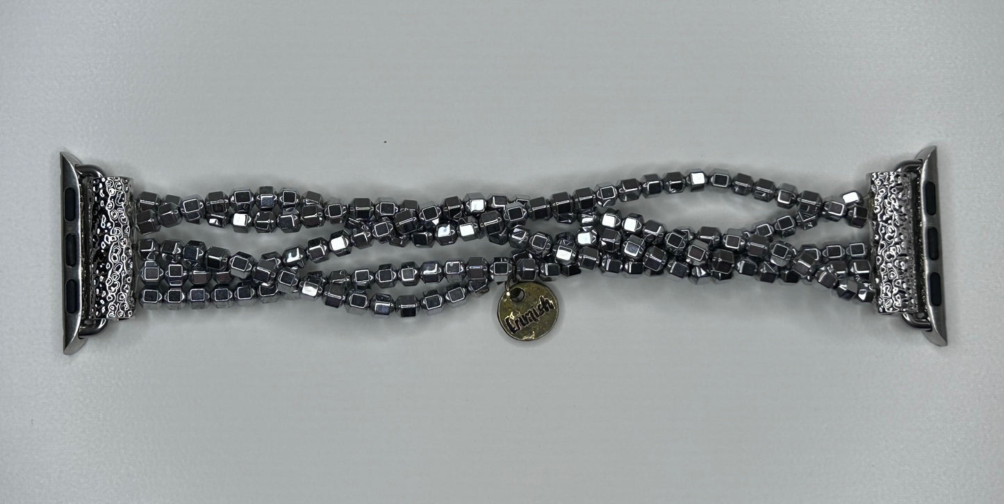 Apple Watch Band Women's Beaded Silver Bracelet 5.5"