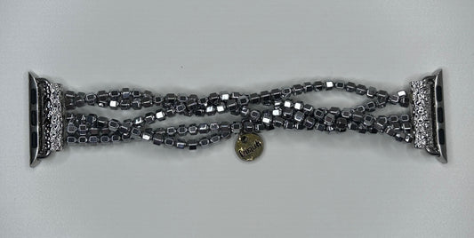 Apple Watch Band Women's Beaded Silver Bracelet 5.5"