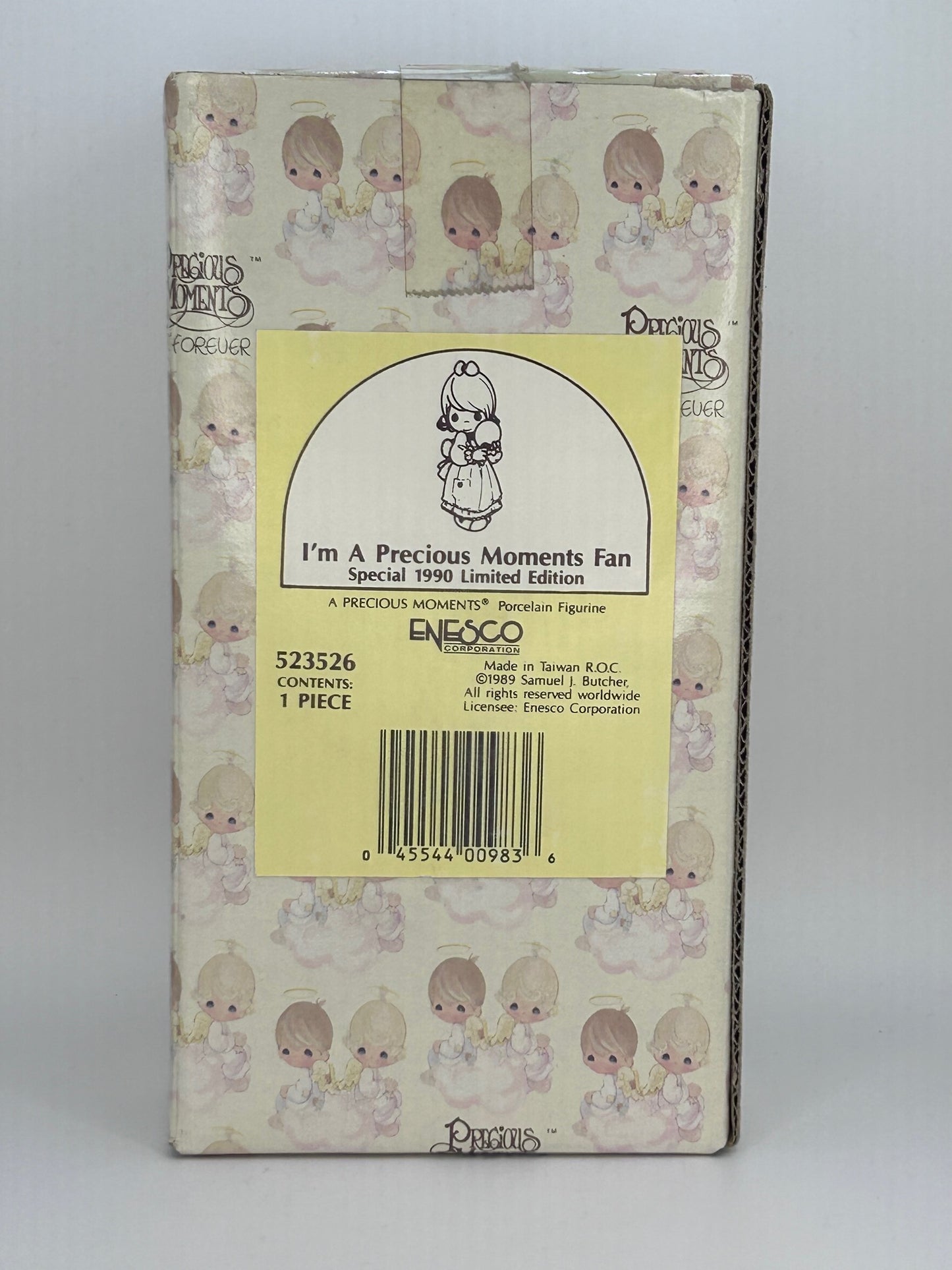 Precious Moments Vintage 1989 Special 1990 Limited Edition I'm A Precious Moments Fan Figurine Orig Box