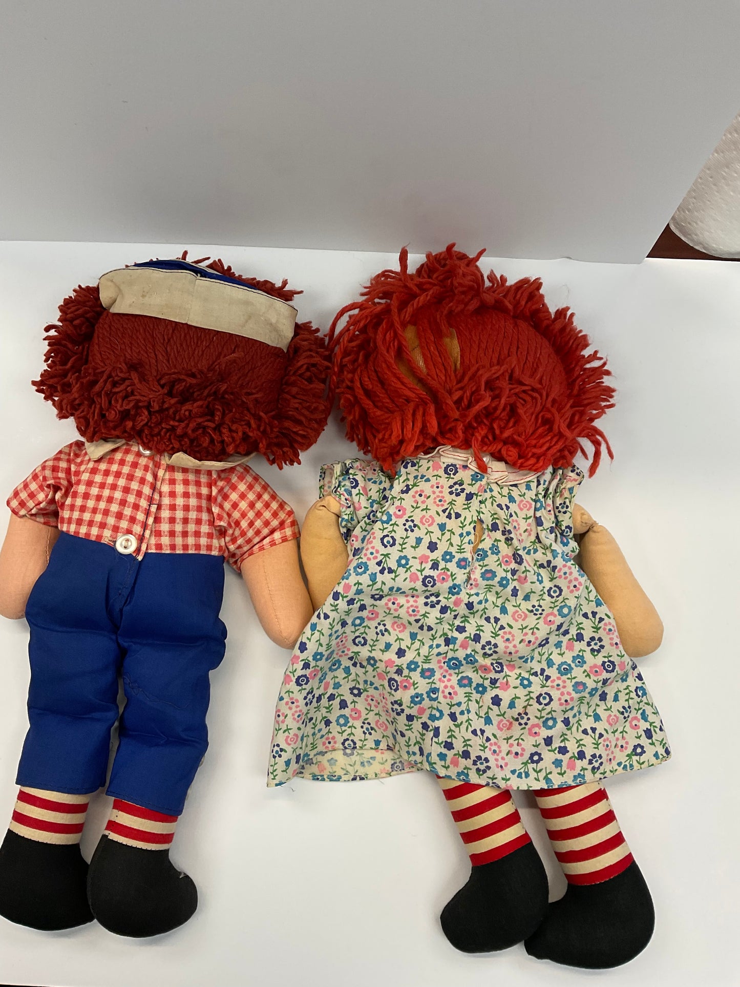 Raggedy Anne & Andy Vintage Stuffed Dolls Pair
