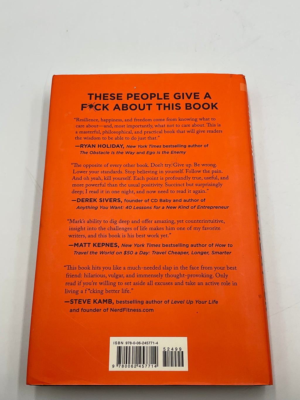 The Subtle Art of Not Giving a F*ck Mark Manson HarperOne Hardcover