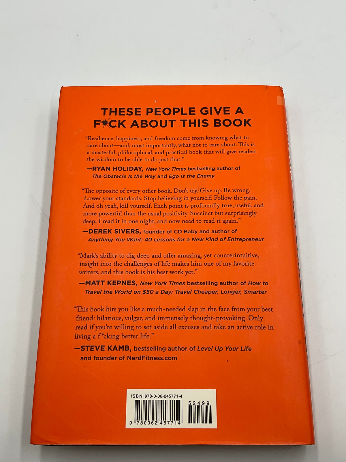 The Subtle Art of Not Giving a F*ck Mark Manson HarperOne Hardcover