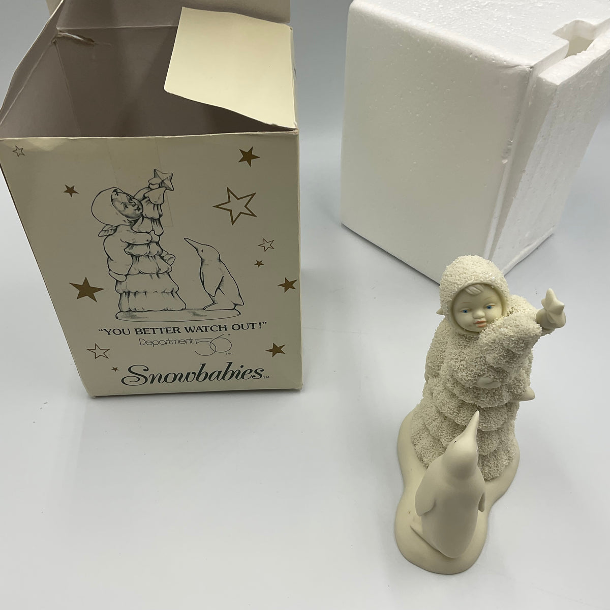 Department 56 Snowbabies You  Better Watch Out Penguin Tree Figurine w/ Box