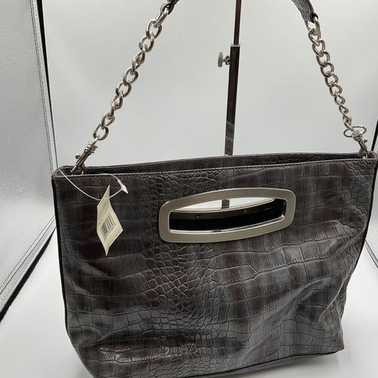 Liz Claiborne Gun Metal Gator Embossed shoulder bag gold chain purse