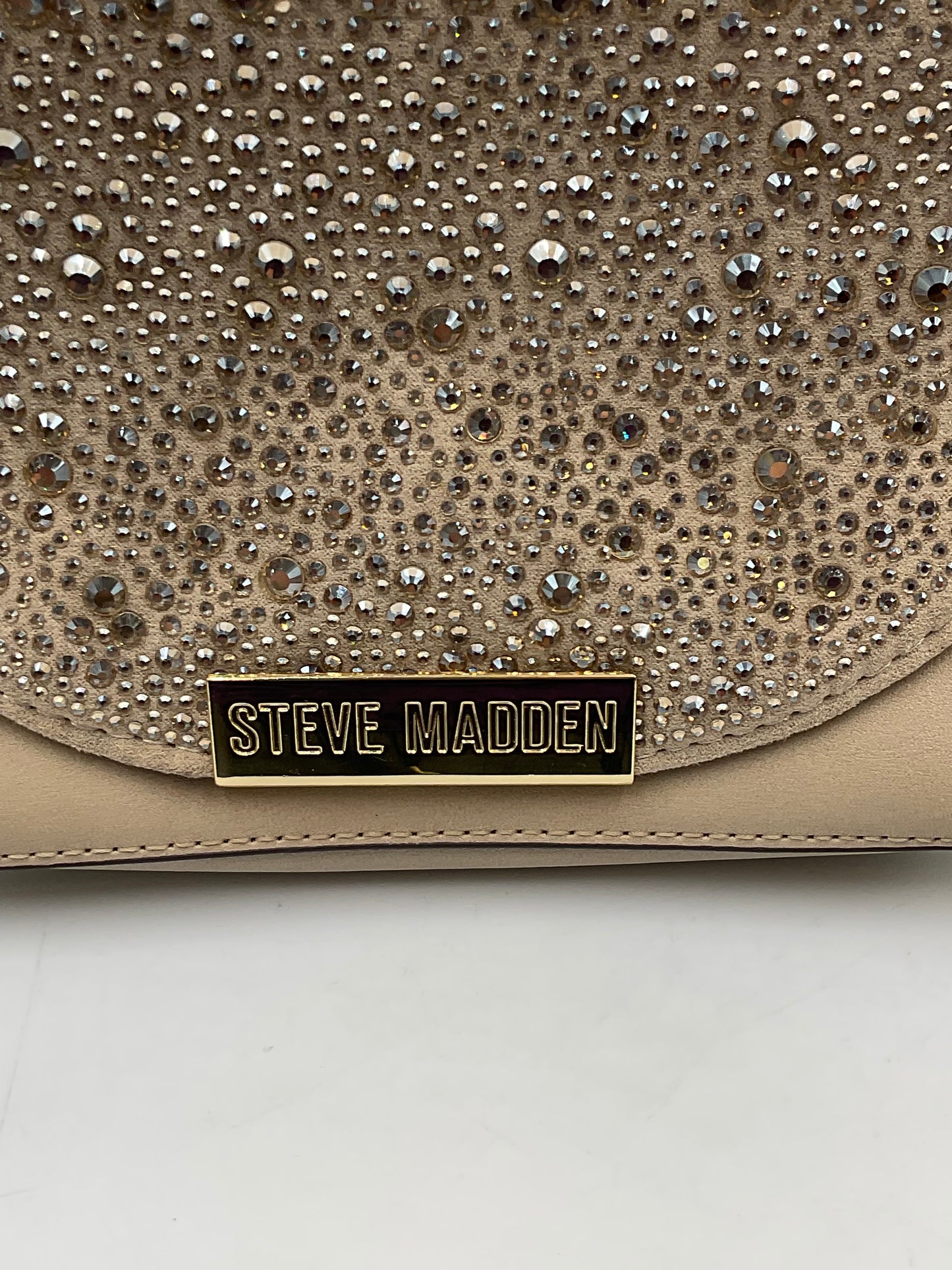 Steve Madden Biege Cream Handbag Shoulder Bag Jeweled Accents