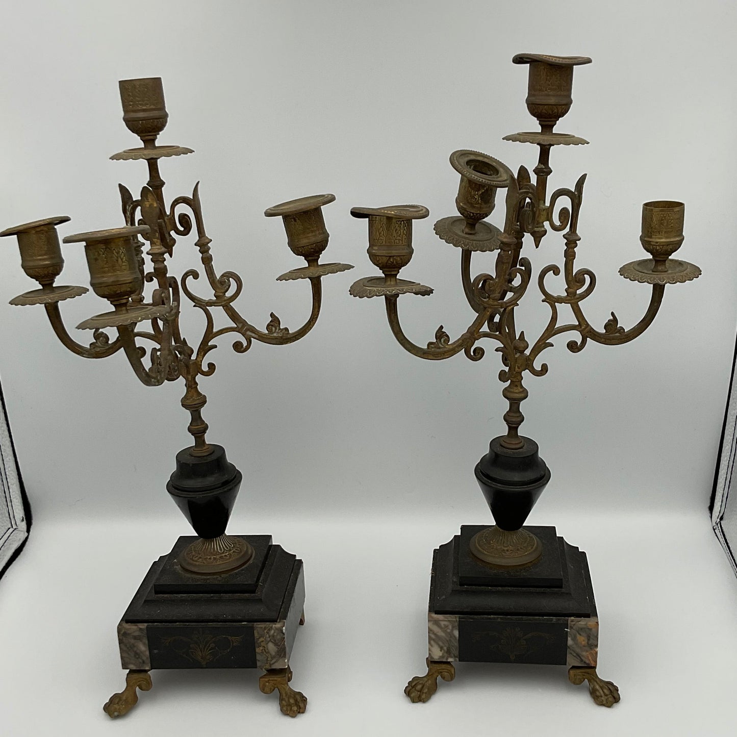 Antique Pair of 4 Arm Candelabras