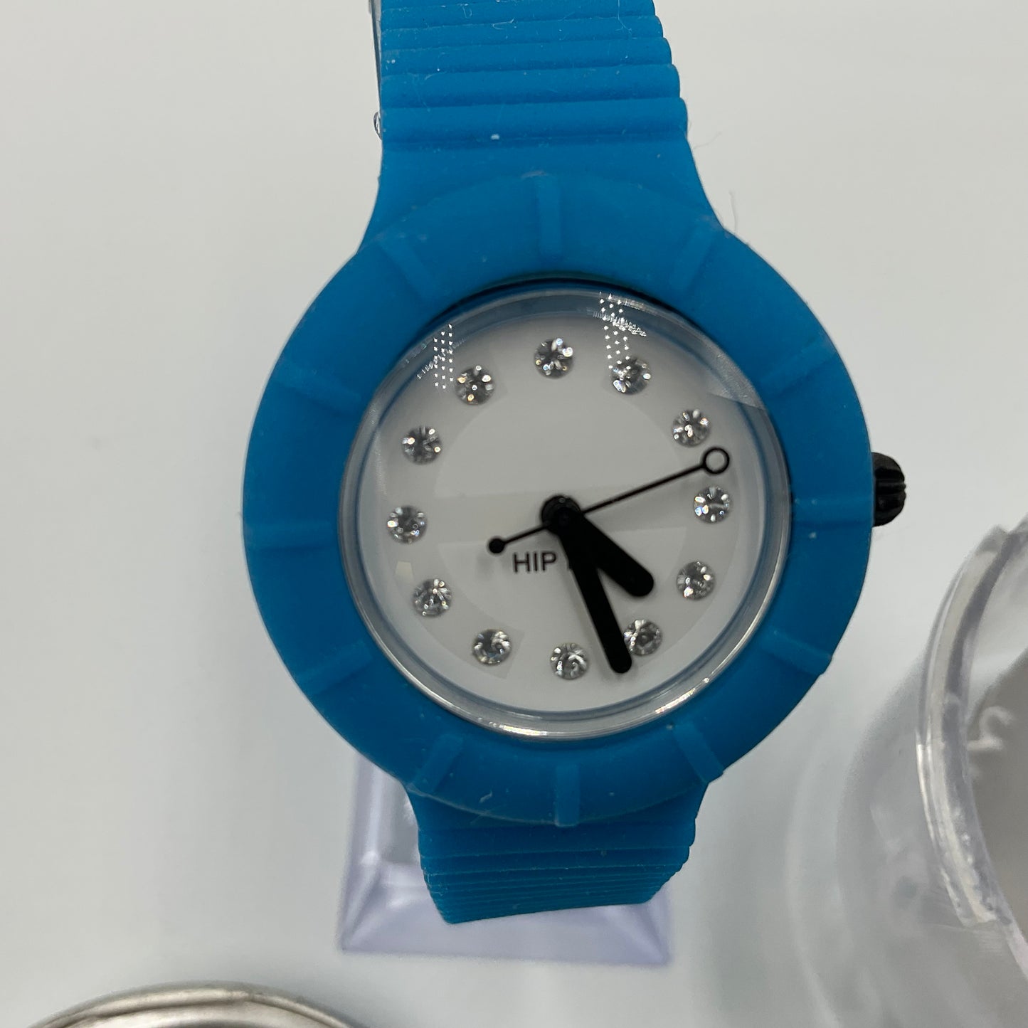 Hip Hop White Face Blue Band Watch