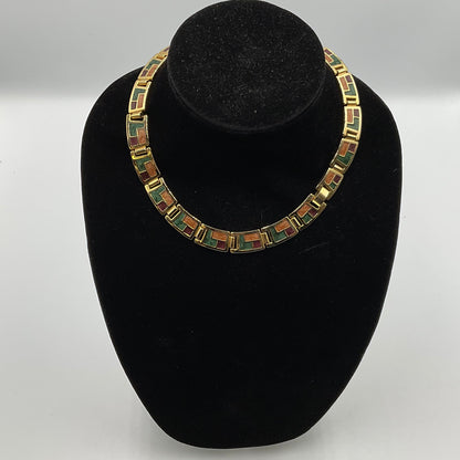 Multi Color Square Charm Neck Band