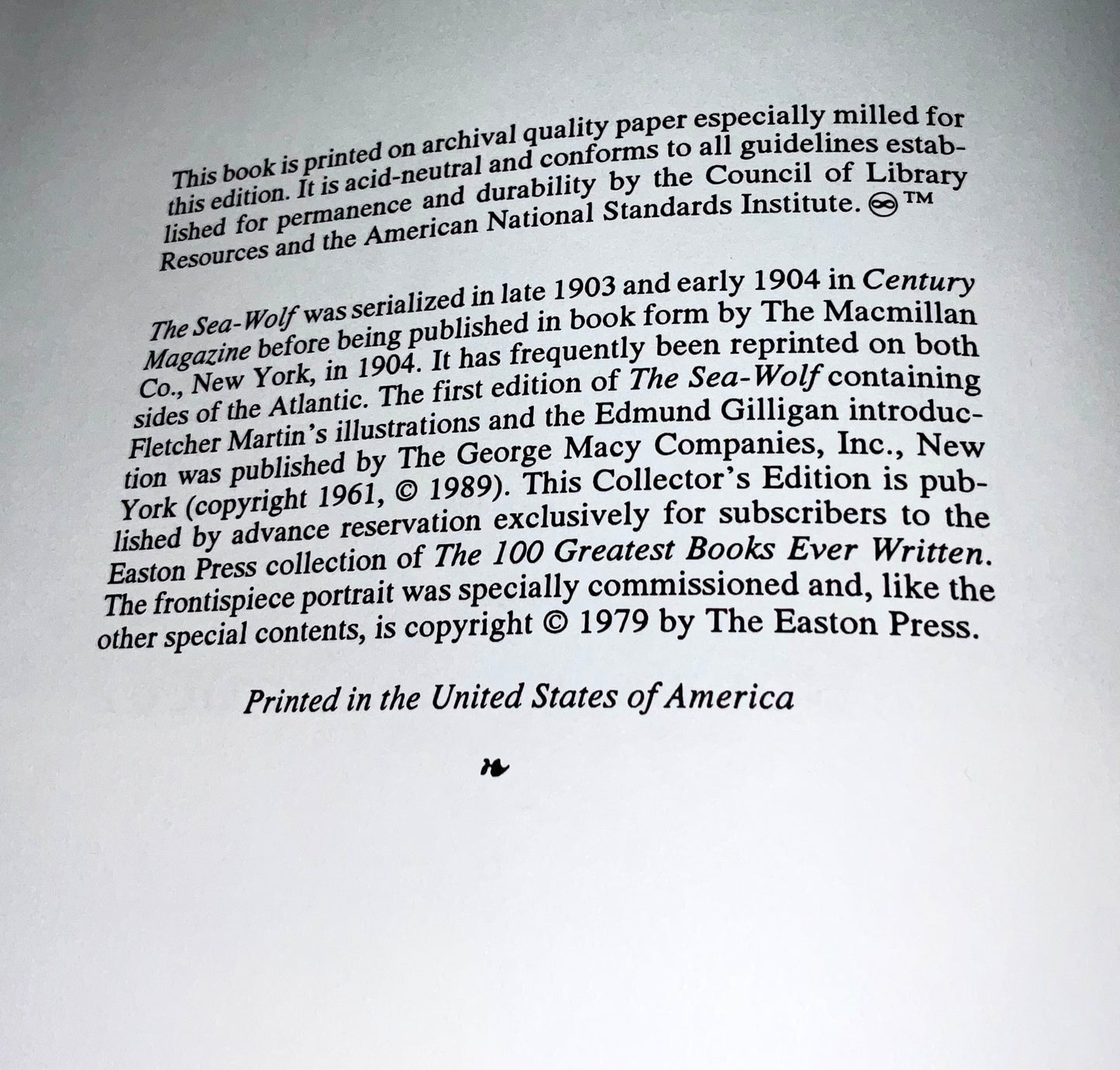 Sea-Wolf by Jack London Vintage 1979 The Easton Press 100 Greatest Books Ever Written Leather-Bound Collector's Edition