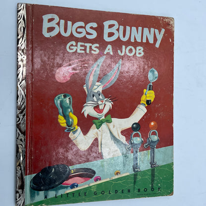 Bugs Bunny Gets a Job Vintage Little Golden Book Hardcover Childrens