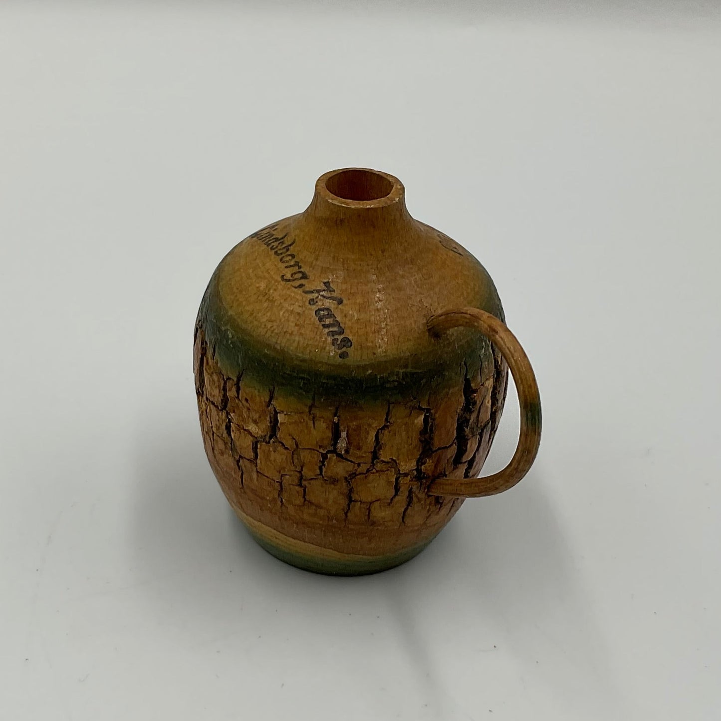 Vintage Small Handmade Wooden Vase