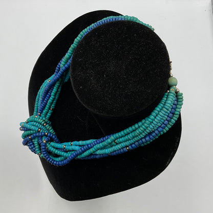 Multi Blue Bead Necklace