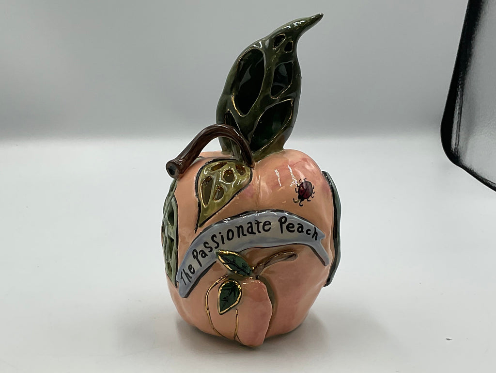 Heather Goldminc Clayworks The Passionate Peach Ceramic Candle Holder 2001