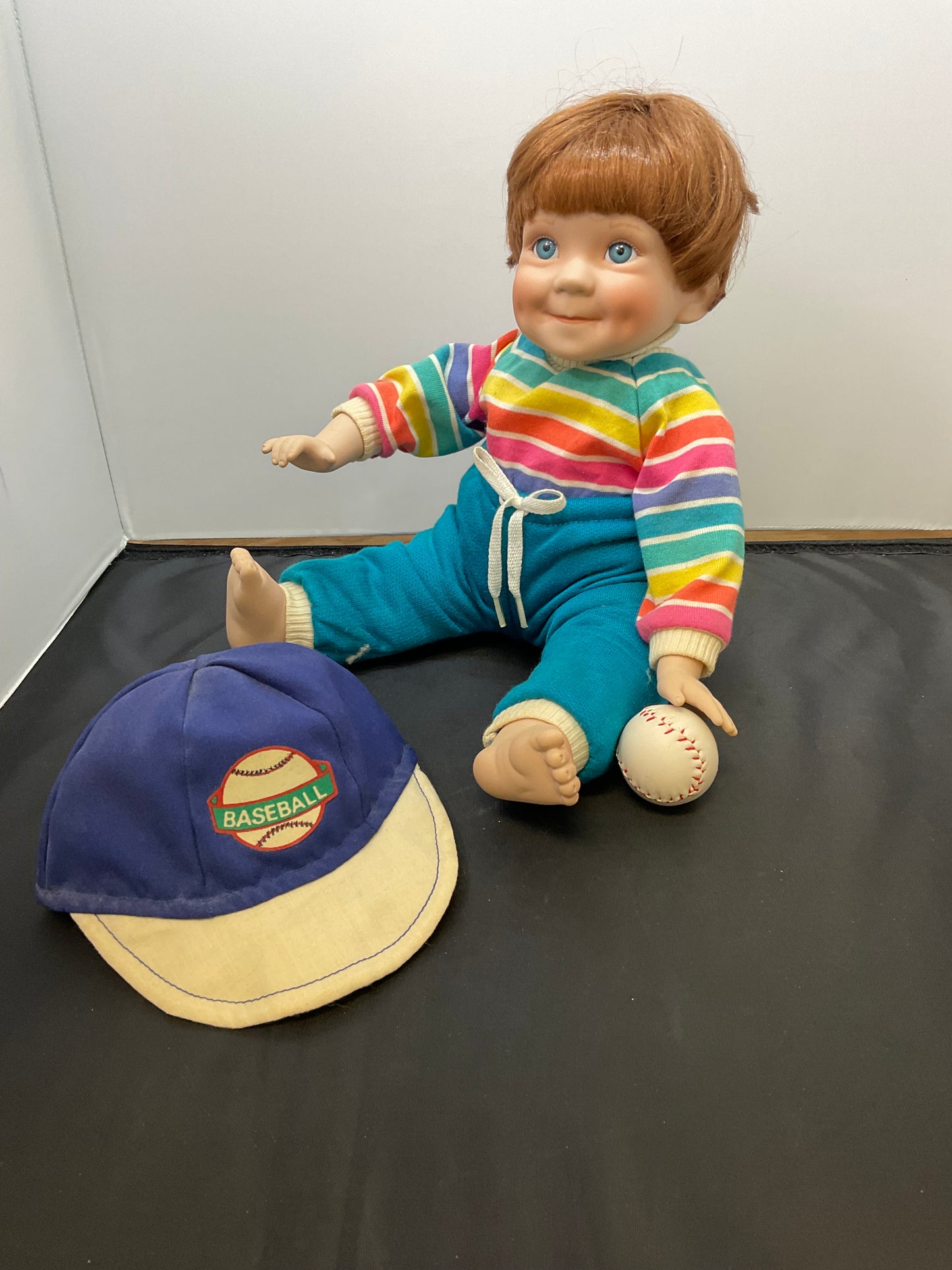 Danbury Mint Porcelain Christopher Baseball Doll by Elke Hutchens With Original Box