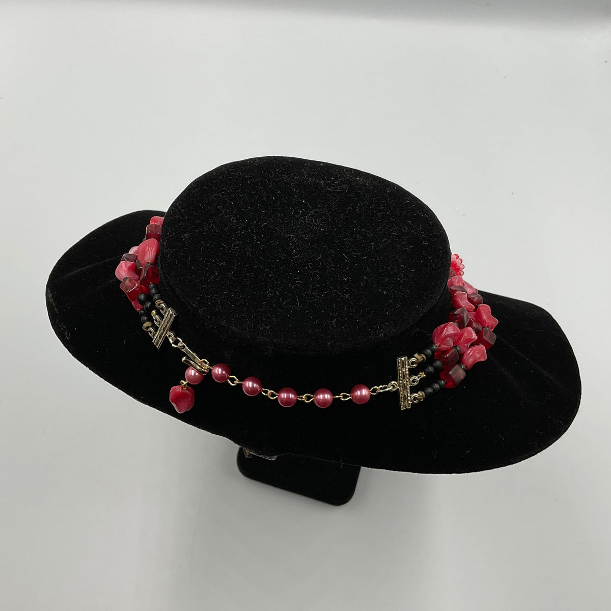Red & Pink Bead Stone Necklace