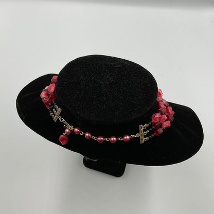 Red & Pink Bead Stone Necklace
