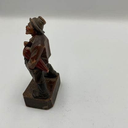 Vintage Hand Carved Wood Sculpture Marked Italy