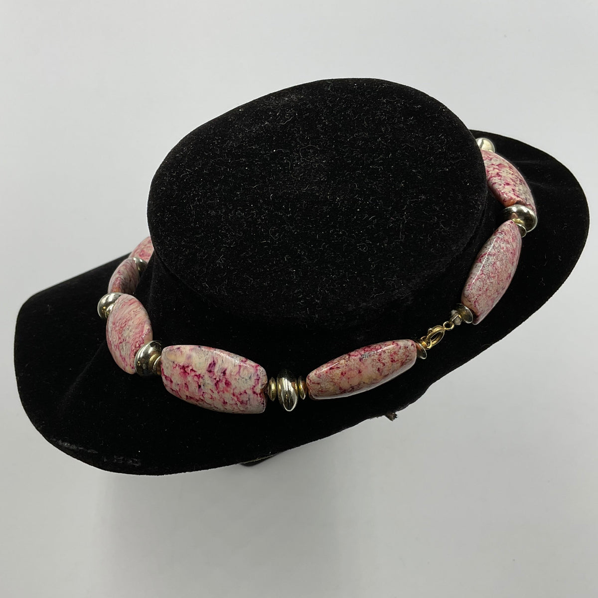 Pink Stone Bead Necklace