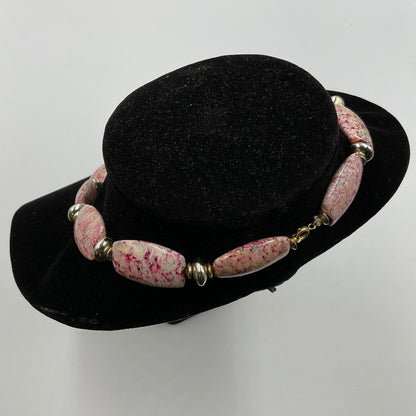 Pink Stone Bead Necklace