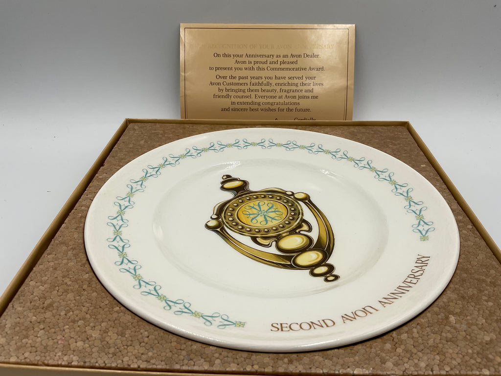 Avon Anniversary Collector's Plate Doorknocker Second Anniversary