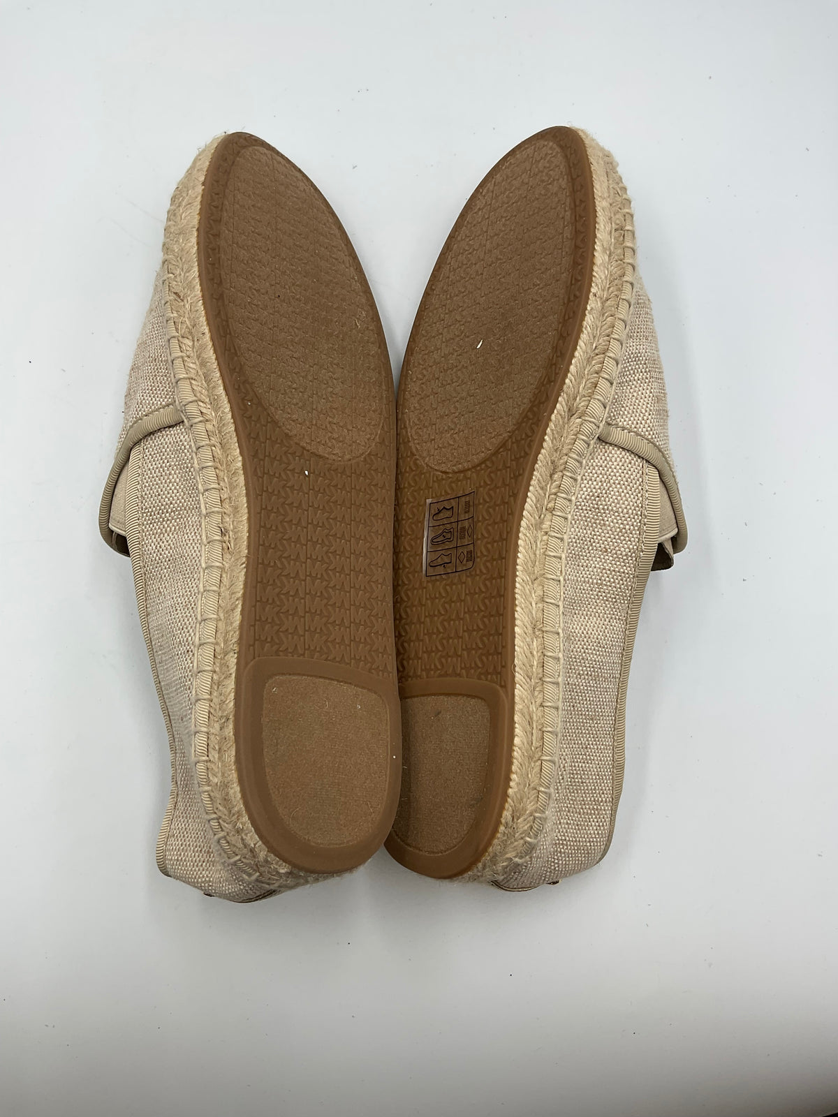 Michael Kors MK Logo Espadrilla Loafers Beige Womans 9.5 Slip On