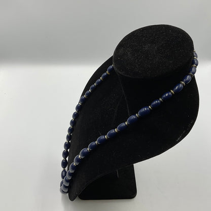 Navy Blue Big Beaded Necklace