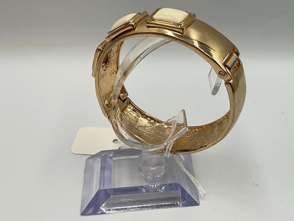 Gold Tone Bracelet with White Stones