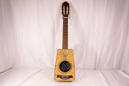 Hand-Carved Wooden Guitar Small Handmade Real Musical Instrument Art