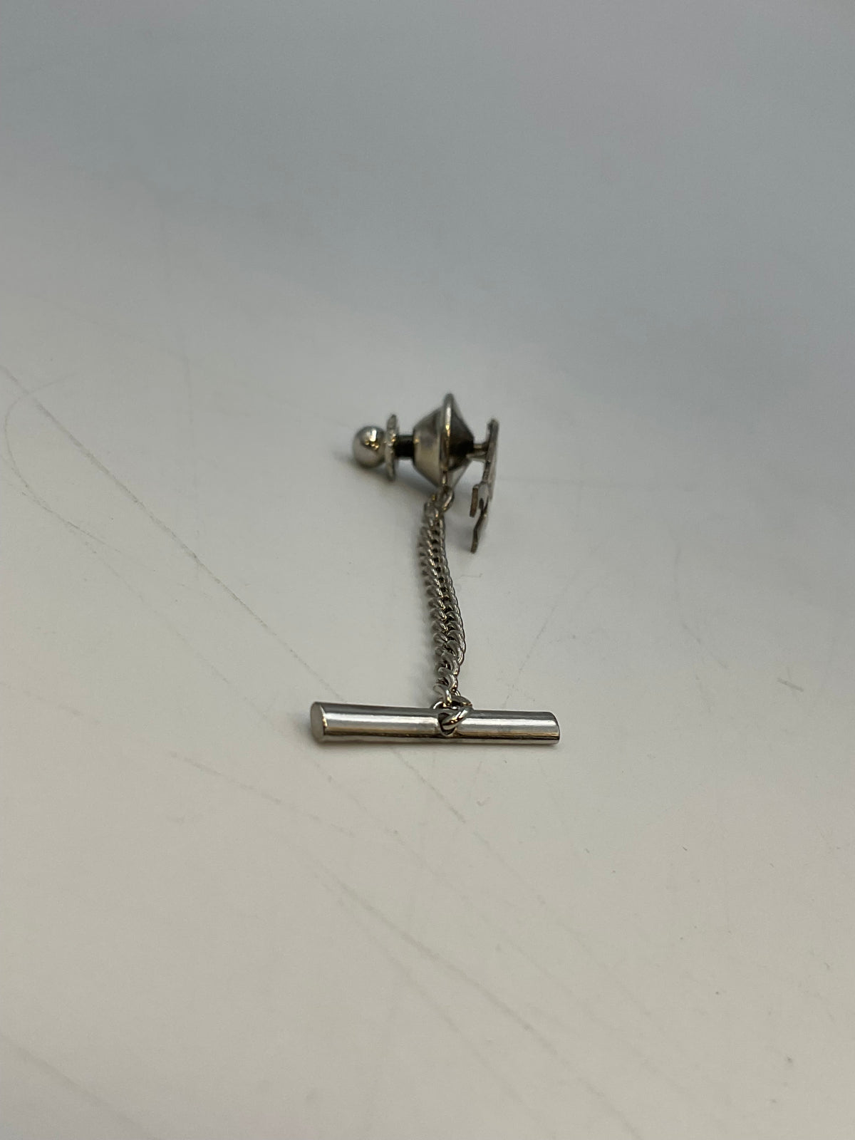 Kokopelli Tie Tack with T-Bar Chain Sterling Silver