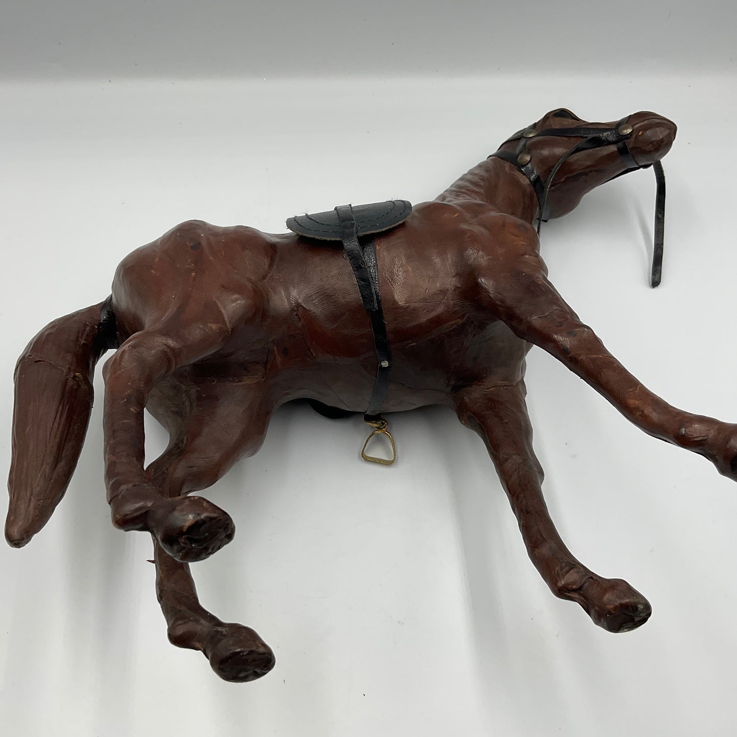 Vintage Leather Wrapped Horse Figurine