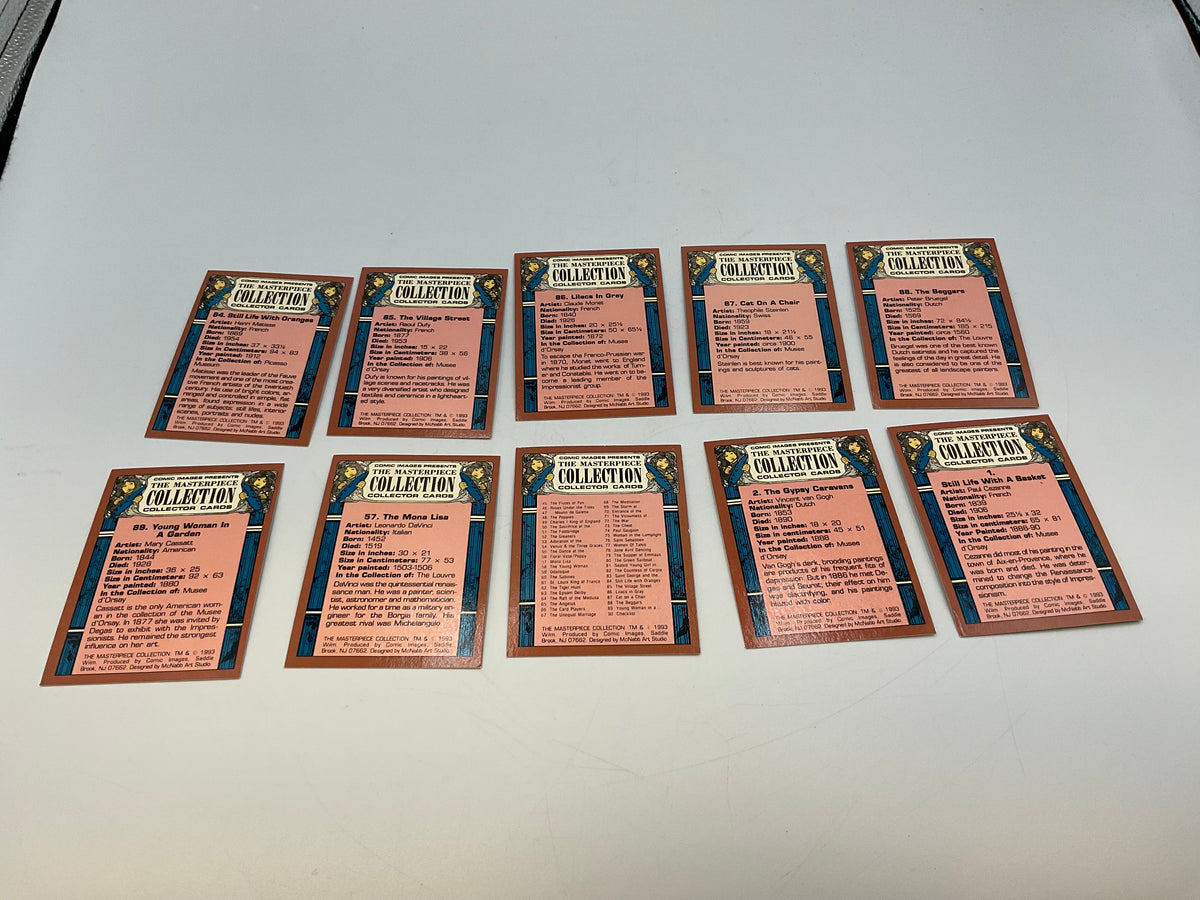 1993 The Masterpiece Collection Fine Art Trading Cards 10-Card Reader Lot