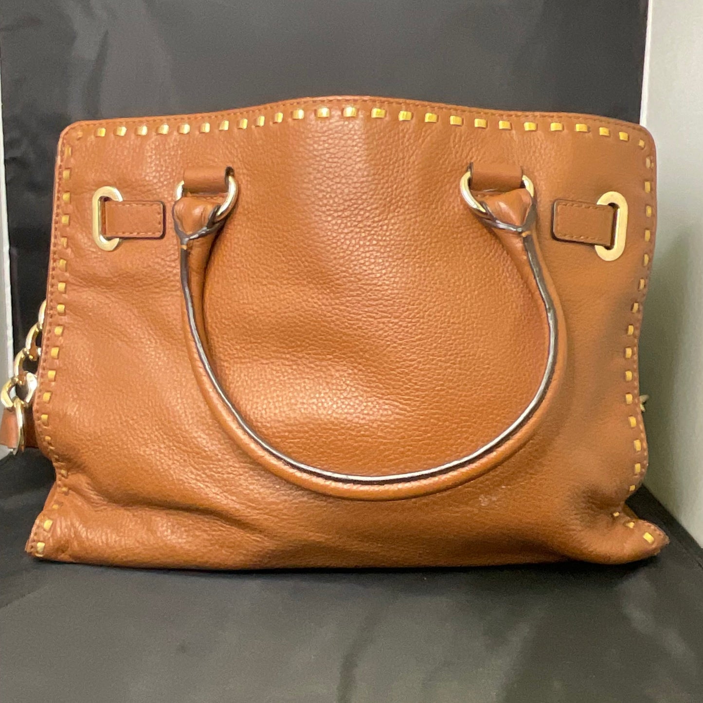 Michael Kors Brown Leather Whipped Hamilton Tote Bag and Wallet